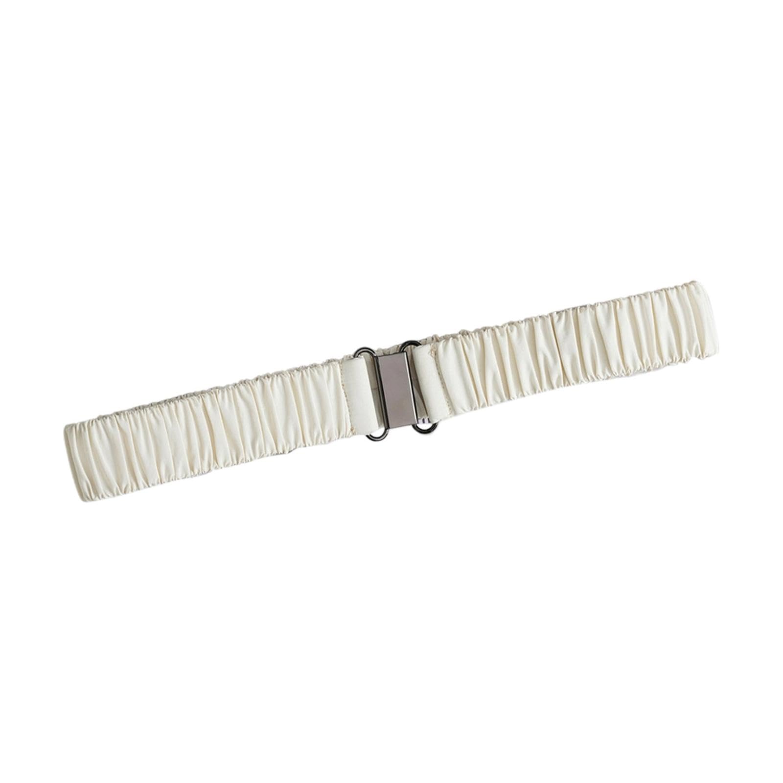 Women Elastic Waist Belt Lightweight Stretch for Padded Outwear Sweater Coat Creamy white-image-24