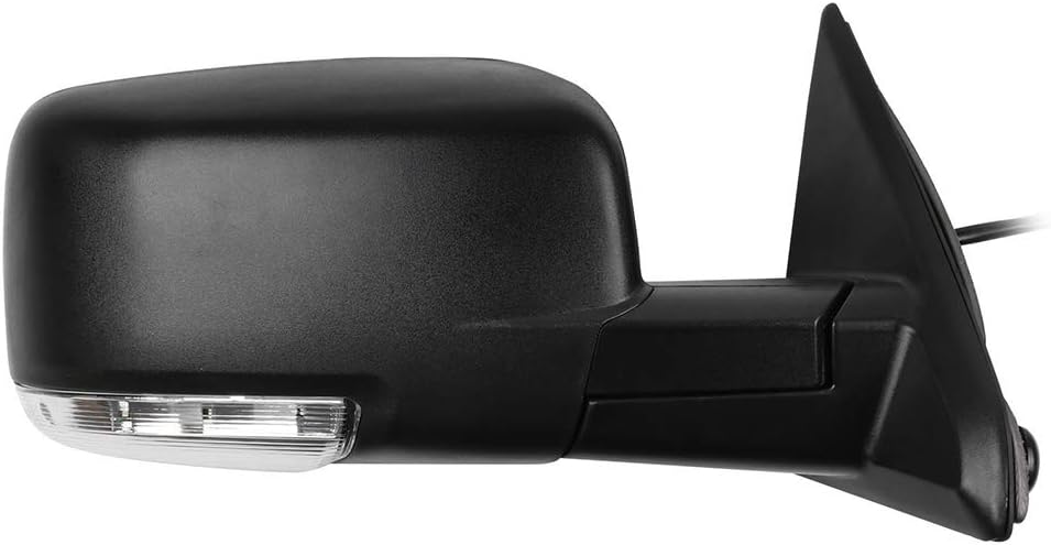 Passenger Side Mirror Assembly Fits for 2009-2015 For Dodge For Ram 1500 1500 2500 3500 Manual Folding, Heated, Turn Signal Power Textured Black