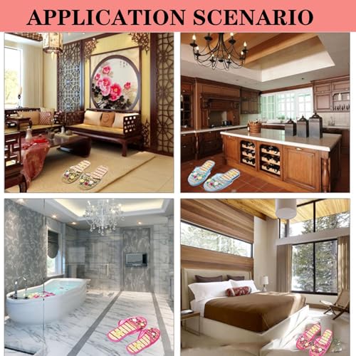 Chinese Slippers for Women, Mesh Bamboo Flats Floral Slippers, Breathable Home Comfort Chinese Style Sandal4