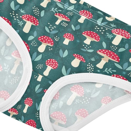 Little Girls' Soft Cotton Underwear Kids Breathable Comfort Mushroom Panties Briefs Toddler Undies4