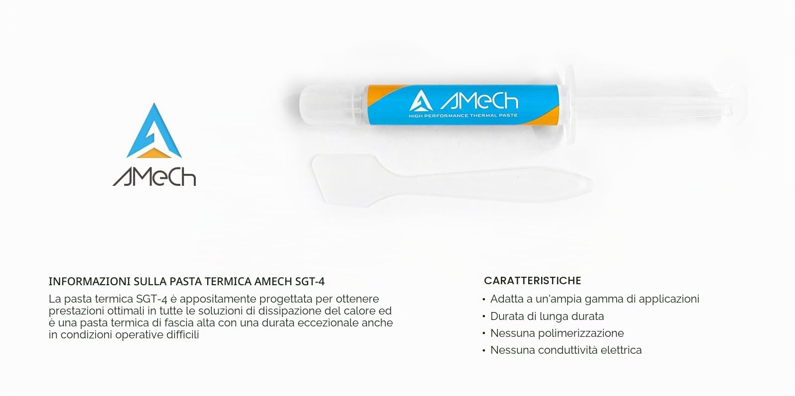 AMeCh Pasta termica SGT-4 4 g, spatola, pasta termica Ultimate Performance per PC, CPU, GPU, laptop, PS4, tutti i dispositivi di raffreddamento
