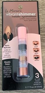Vibrant Shimmer Metallic Eyeshadow, 3 Shades in 1, Liquid Glitter Pots, Built-In Applicator, 0.17 fl oz