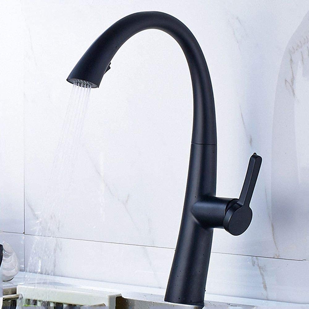 Robinet de cuisine tout en cuivre mitigeur au design élégant