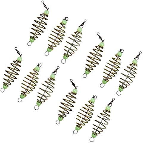 12PCS Luminous Carp Fishing Feeder, Bait Thrower, Fishing Feeder Bait Cage, Lures Cage Basket Minnow Baits Cover