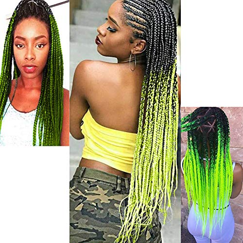 Mayshow Braiding Hair Extensions For Women 24 Inch 5 Pcs/Lot Ombre Jumbo Braids Hair High Temperature Braids For Twist Crochet Braiding Hair (Black-Yellow) #TOP4