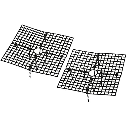 PATIKIL 11.8" x 11.8" Plant Pot Grid, 2 Pack Square ABS Flowerpot Soil Protector Cover, Black Cover