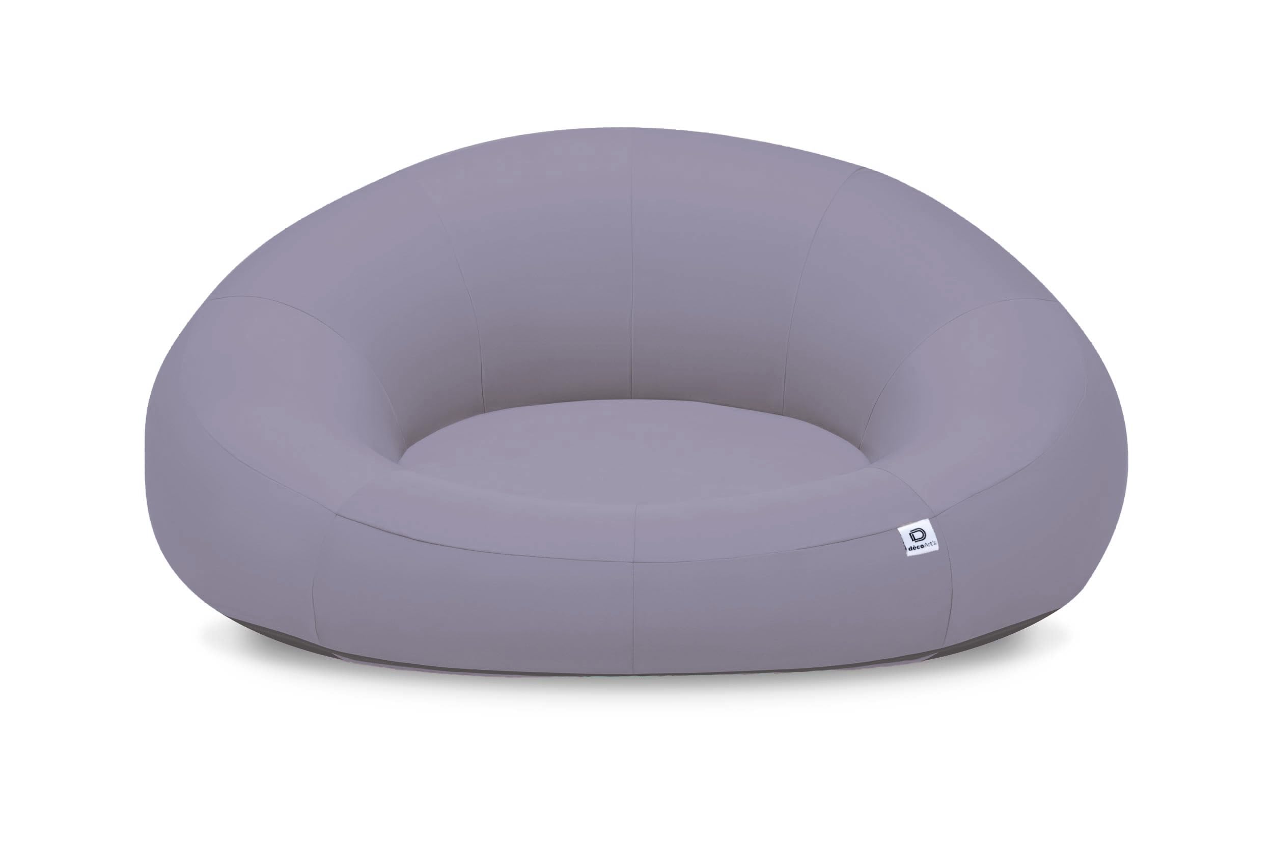 Pouf Flottant Polyvalent avec Pompe Electrique et Coussin - Tissu Olefin Résistant - 140x120x60 cm - Gris Galet