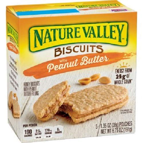 Nature Valley Biscuits with Peanut Butter, 5 Count (Pack of 4)