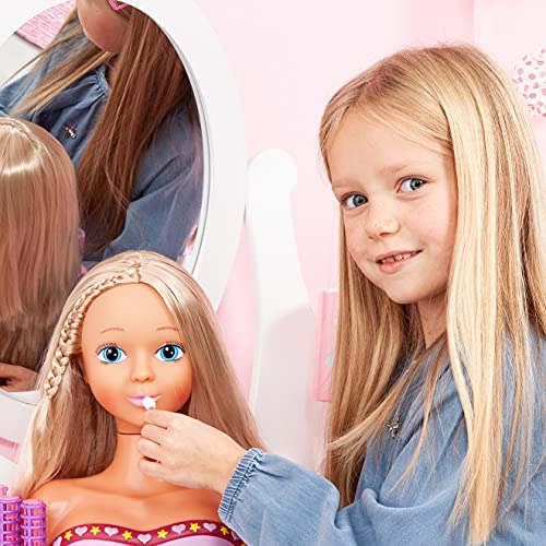 Busto muñeca para peinar y maquillar evita enredos con este juguete de cabello suave y lavable 6