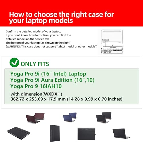 Funda para Lenovo Yoga Pro 9i 16" PU Cuero Roja miniatura 6