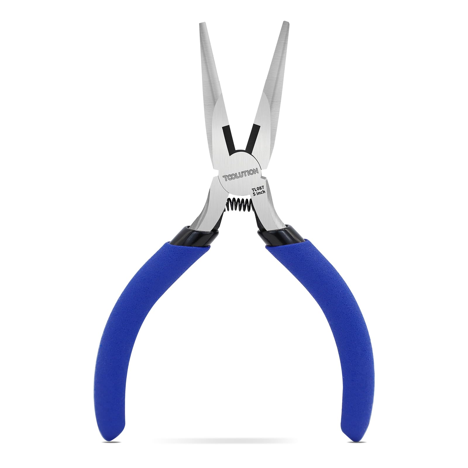 TOOLUTION 5 Inch Needle Nose Pliers, Jewelry Pliers Tool with Wire Cutter, Small Pliers Spring Loaded for Jewelry Making, DIY Crafts, Electronics Repair, Precision Work