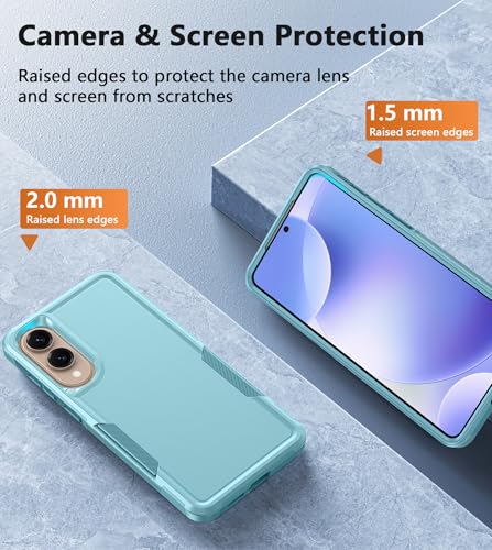 Image of FNTCASE for Samsung Galaxy S25-Edge Case: Dual Layer Shockproof Protective Cell Phone Cover | Military Grade Drop Proof Protection | Hybrid Matte Textured Rugged Hard Phonecase,6.7inch(Mint Green)