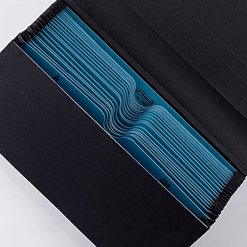 Smead Two-Way Handy Organizer File, 21 Pockets, Alphabetic (A-Z) And Monthly (Jan-Dec), Flap And Elastic Cord Closure, Blue/Black (70506) #TOP1