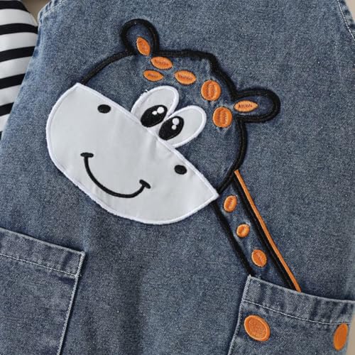 Image of Baby Boy Summer Clothes Toddler Boys Outfits Short Sleeve T-Shirt Cute Cartoon Jumpsuit Overalls 12 Months-4T
