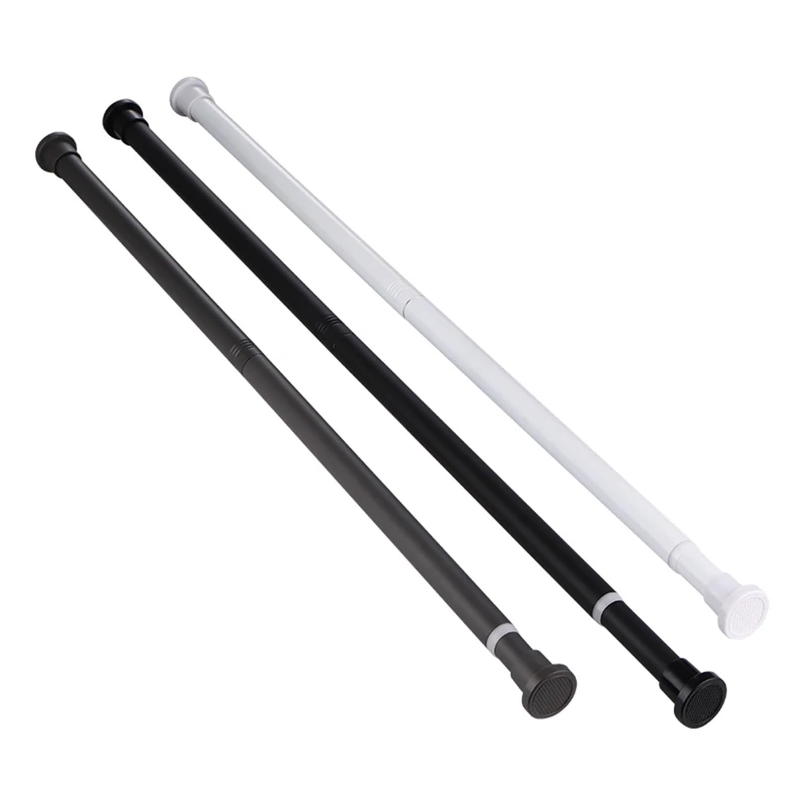 Extendable Clothes Rail Adjustable Stainless Steel Shower Curtain Rod Telescopic No-Drill Clothes Drying Rack(White80-240CM)