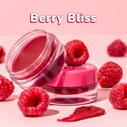 Image of Moody Plush 3-in-1 Lip, Cheek & Eye Tint - Berry Bliss with Cacao Butter, Shea Butter & Jojoba Oil | Long Lasting | Paraben Free Lip Balm Moisturizer For All Skin Type, 5gm (Pack of 2)