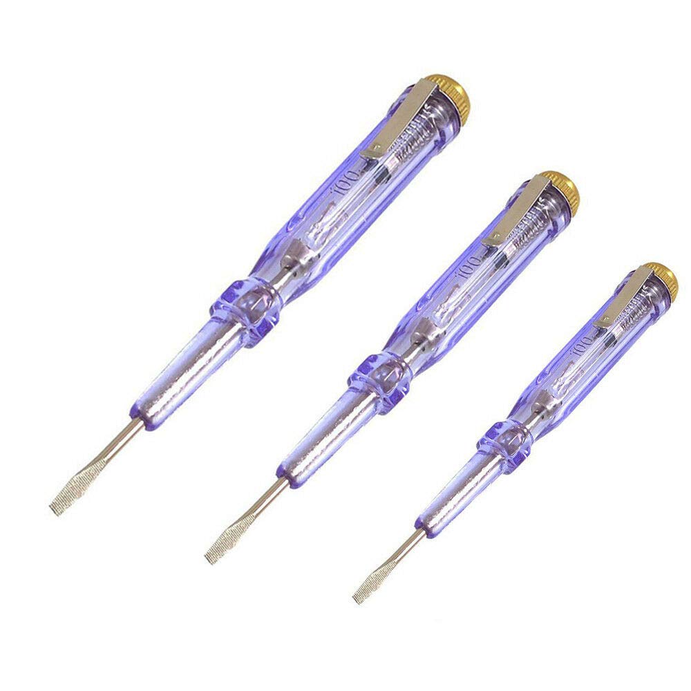 Electric Tester Pen SENRISE 100-500v Mains Tester Voltage Circuit Test Pen Electrical Screwdriver Electroprobe 127mm 145mm 185mm (Pack of 3)