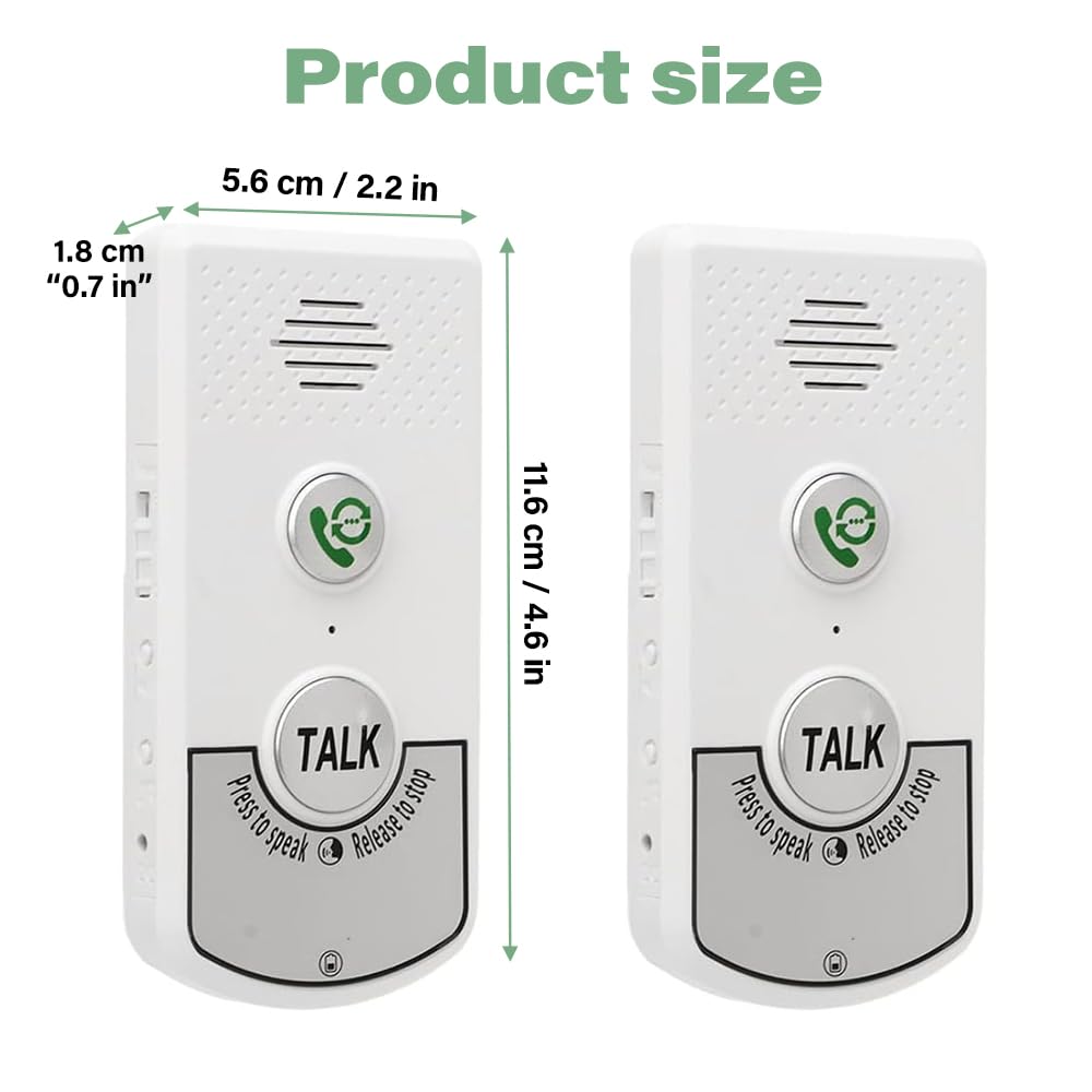 Lotvic Interphone sans Fil, Système D'Interphone sans Fil à 2 Voies pour la Maison, Sonnettes D'interphone Vocal, pour Maison, Bureau, Personnes âgées