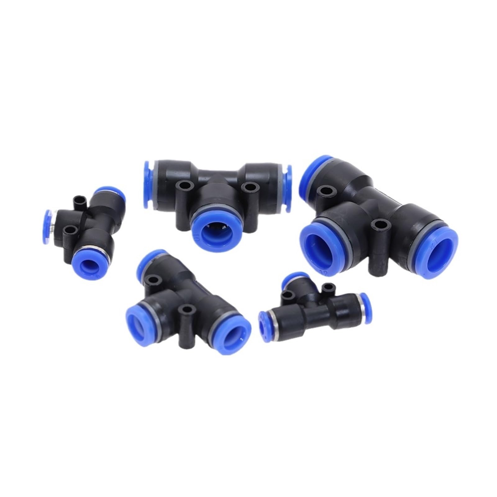 100 piezas 50 piezas PE Accesorios neumáticos Accesorio plástico T tipo 3 vías for tubo en T de 4 mm, 6 mm, 8 mm y 10 mm Conector rápido Bloqueo deslizante(8mm(100pcs))