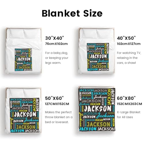 Personalized Name Blanket Customized Baby Blankets for Girls Boys Adults Monogrammed Blankets and Throws Christmas Birthday Mothers Fathers Valentines Day Gift