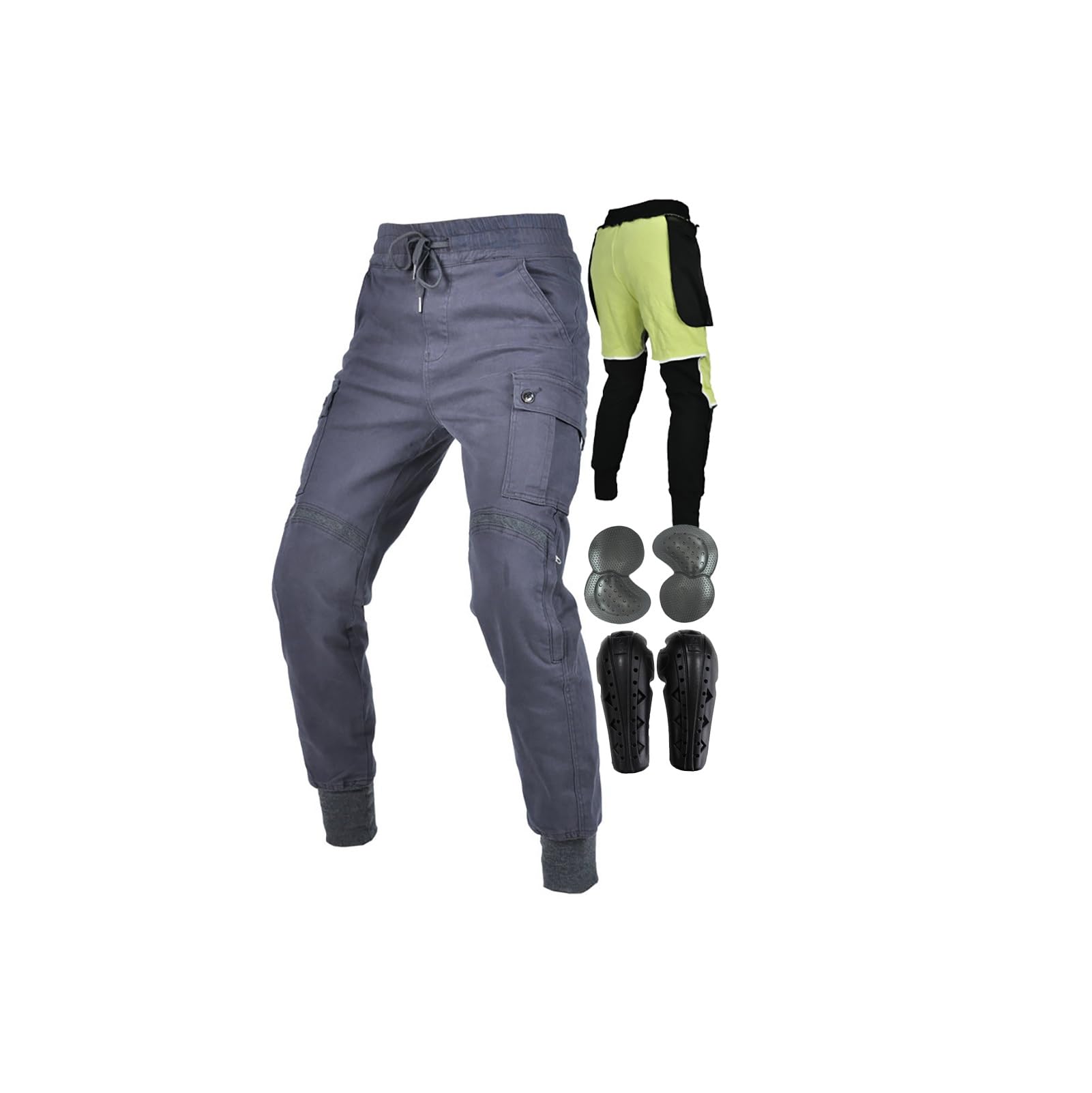 Spodnie motocyklowe męskie | Zbroja CE dla kolan i bioder, styl motocyklowy denim