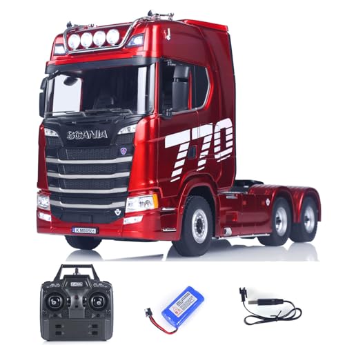 wheelfun US in Stock, 770S Plastique 1/18 RC Tracteur Truck Finie Modèle RTR Batterie 7,4 V Radio 19CH Lumière Effets Sonores Camion Voiture Hobby Grade Model pour...