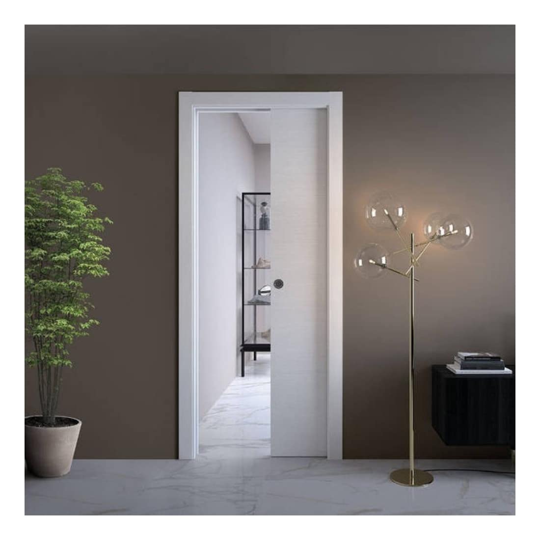 CONTROTELAIO PER PORTE SCORREVOLI ANTA UNICA sp100 - PER CARTONGESSO - DOORTECH BY SCRIGNO, MISURE 90x210 cm