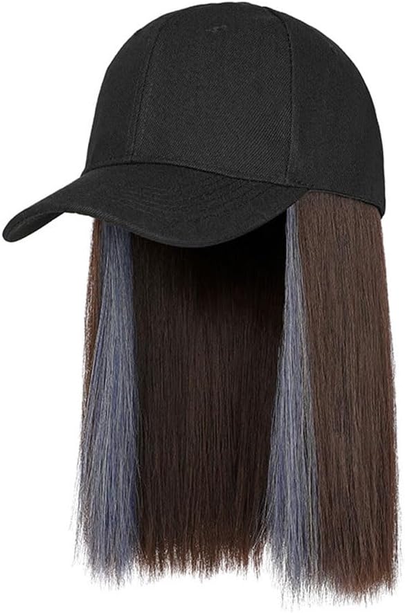 FRANCES Hat Wig Wig Cap Baseball Cap Wig Cap Adjustable Wig Cap Fashionable Natural Realistic Wig with Hood Wig Caps for Women (Color : A)
