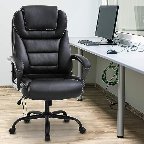10 Best Massage Chair for Heavy Person: Ultimate Comfort & Support Solution 8 Big and Tall Office Chair for Heavy People 500lbs Pu Leather Computer Chair Massage Desk Chair Ergonomic Swivel Rolling Chair Executive Task Chair W/Lumbar Support Armrest Headrest, Black