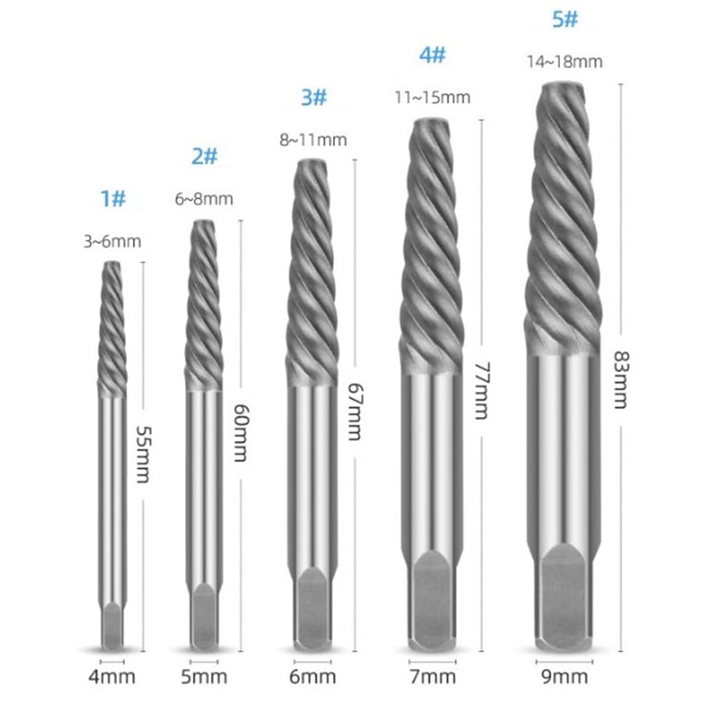 FACAIIO Set di 29 chiavi a bussola per estrattori di bulloni rotti, con adattatore e punte da trapano, per rimuovere dadi in acciaio MO, viti danneggiate spogliate, esagonali da 1/2" a 3/8", scatola