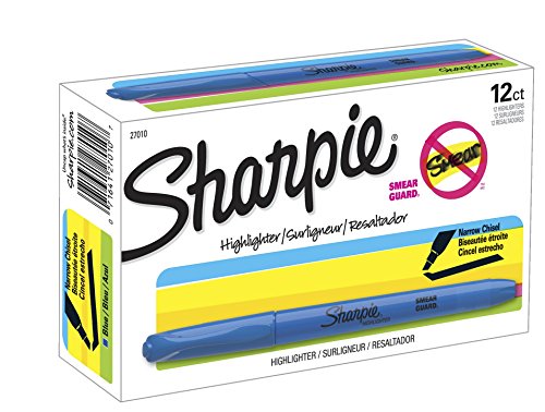Sharpie 27010 Accent Pocket Style Highlighter, Fluorescent Blue, 12-Pack