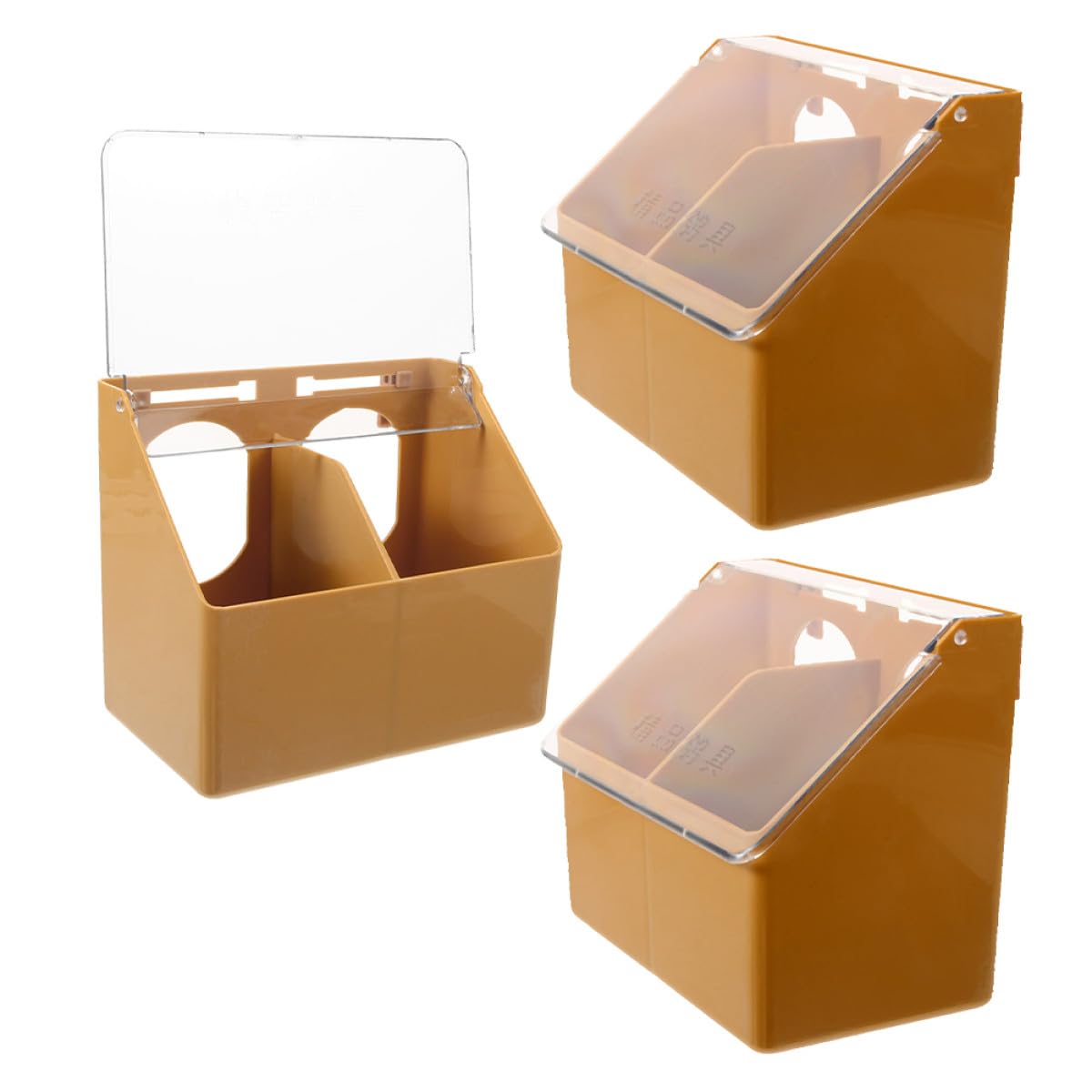 Abaodam Mangeoire pour Cage à Oiseaux 3 Pièces Double Compartiment, Plastique Robuste et Léger, Mangeoire Suspendue pour Perruches, Pigeons et Calopsittes en Intérieur
