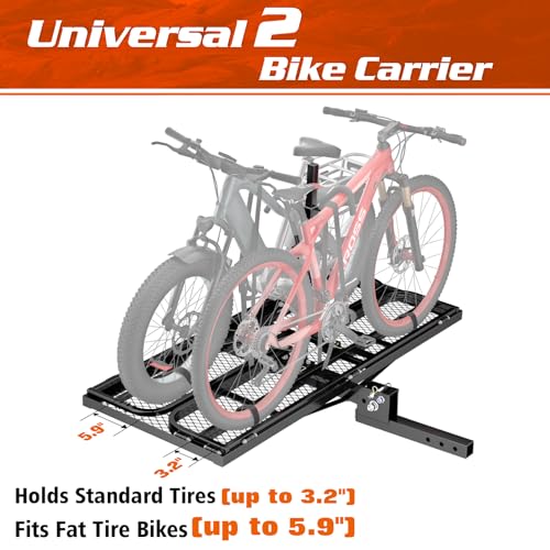 Wildroad Hitch Cargo Carrier with Bike Rack – 60″x24″x14″,