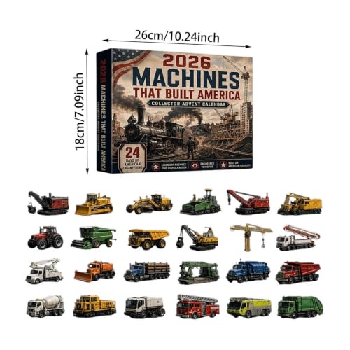 Construction Vehicles Advent Calendar 2026, 24 Day Christmas 2D Acrylic - image 2