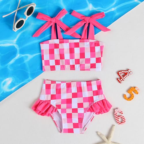 Toddler Girl Swimsuit Color Block Swimwear Girls Beach Bathing Suit Two Pieces Bikini Set 1-6 Years2