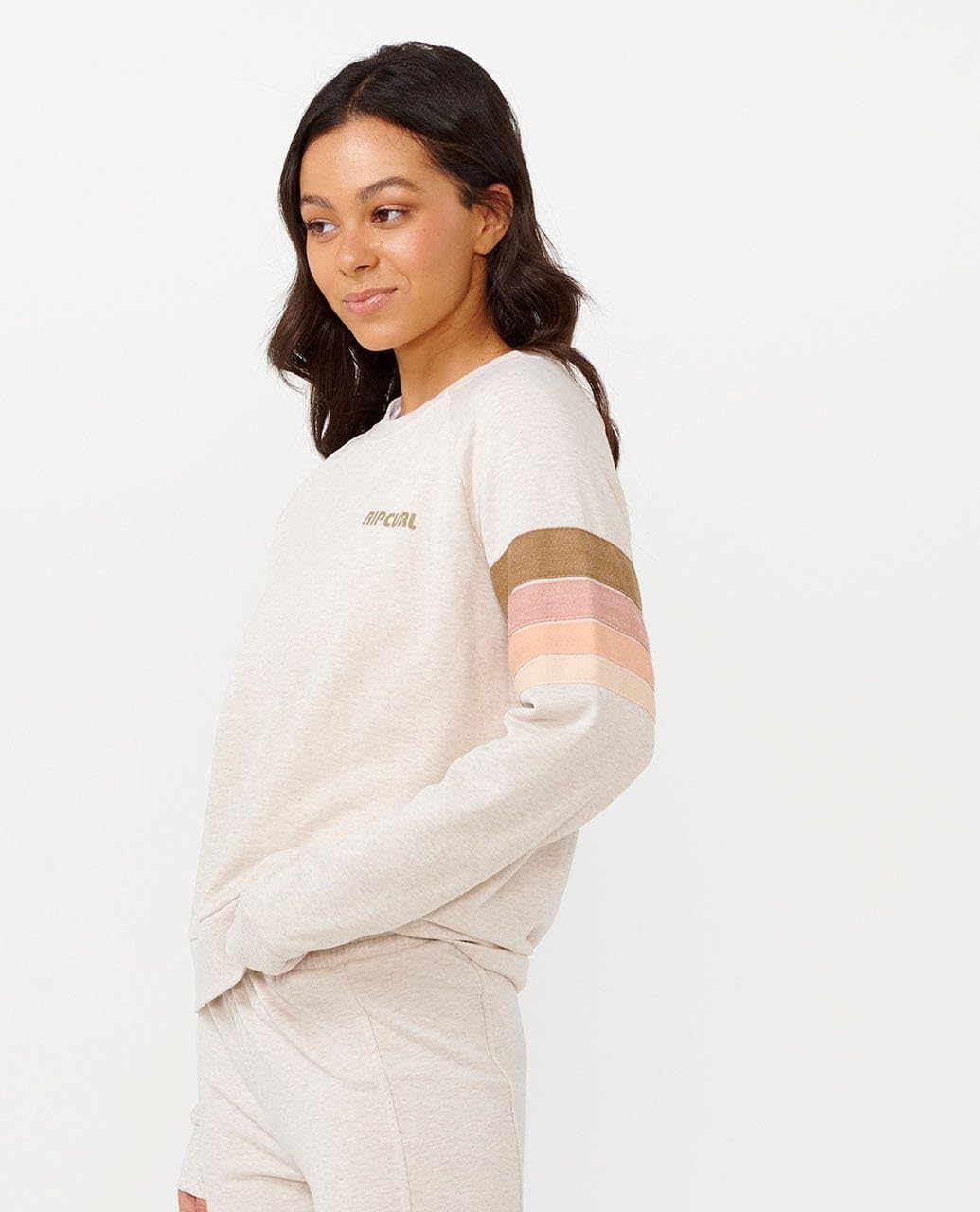 Rip Curl womens High Tide Surf Raglan Pullover Crew Sweatshirt