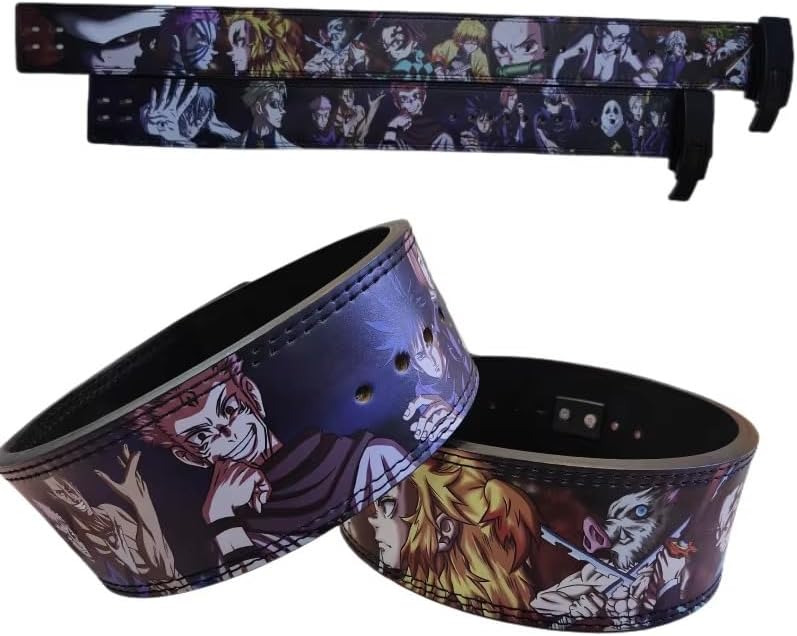 Miniatura 5 de Cinturón de palanca de anime, cinturón de levantamiento de pesas, cinturón de levantamiento de pesas, cinturón de gimnasio para soporte de espalda,
