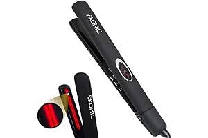 ikonic Infrared Supernova Tourmaline Flat Iron, 1875W Curved Plates Hair Straightener