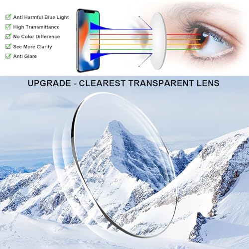 Image of Square Frame Glasses for Men Women Fashion Rectangle Computer Glasses Fake Face Glasses (White)