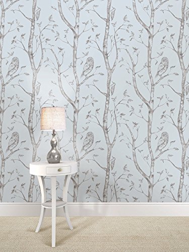 Nuwallpaper Nu1413 Woods Peel & Stick Wallpaper, Blue #TOP1