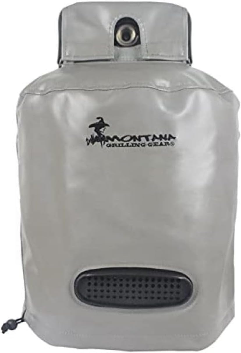 Montana Grilling Gear Synthetic Leather Vinyl Ventilated Propane Tank Cover for 20lb Tank - 10 Year Warranty - Durable, Weatherproof, Water Resistant Material - 12.5" X 18" - GVT-22LB