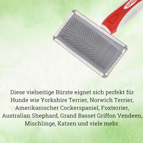 EHASO Softzupfbürste für Hunde in verschiedenen Größen (Medium, Feld 10,7 x 4,8cm, Länge 18cm)