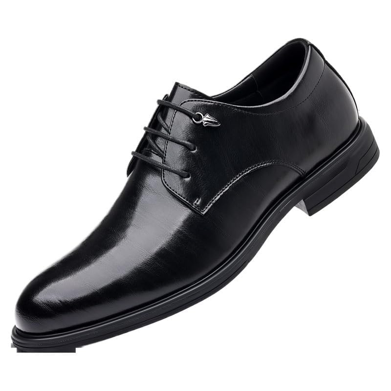 Men Oxford Dress Shoes Leather Business Pointed Toe Classic Lace Up Wedding Office Tuxedo Shoes Brogue Fashion Comfortable