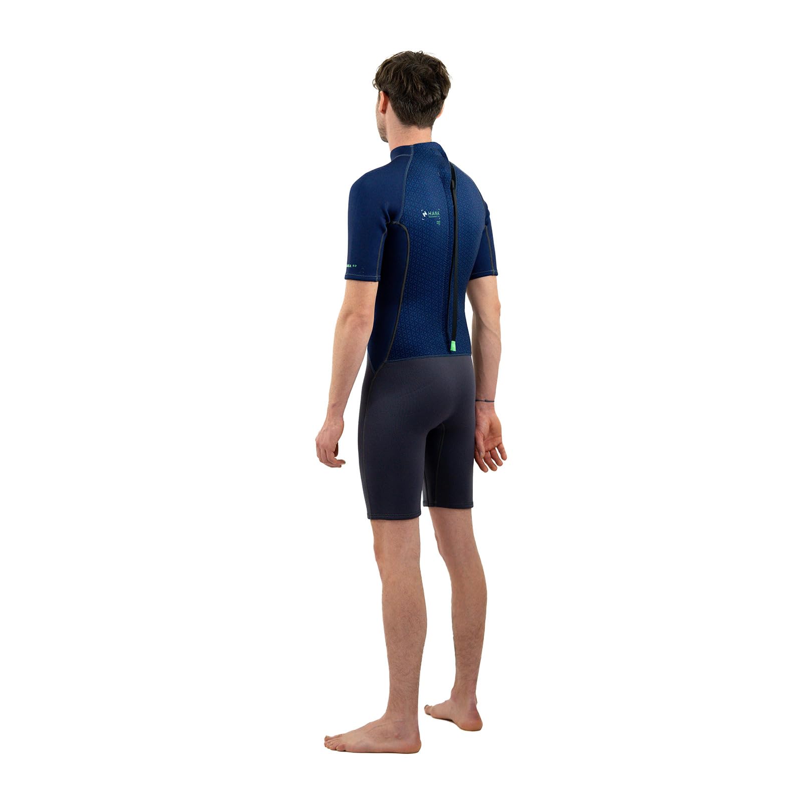 HANA Waimea - Mono de neopreno corto de 3/2 mm para hombre - Neopreno SCR Full Stretch Limestone - Ideal Surf, Paddle, Wakeboard, Kayak - Confort, Flexibilidad y Protección Térmica