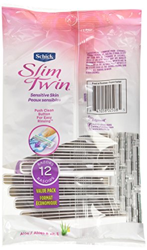 Schick Slim Twin ST 2 Disposable Razors for Women Sensitive Skin Shaving Razor, 12 Count - Thumbnail 3