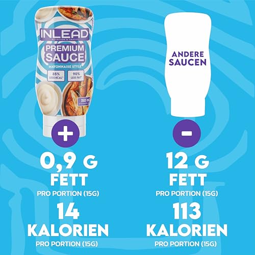INLEAD - Premium Sauce - Light Soße | 85% weniger Kalorien & 90% weniger Fett | Perfekt Zur Diät | Kalorienarme Ernährung | Vegan | Glutenfrei | Laktosefrei - 350ml (Mayonnaise Style) 4