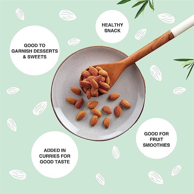 Image of Pureheart Nutreat Natural Almonds (454 gm) Premium California Almond Nuts /Dry Fruit, Crunchy & Delicious Dried Badam - Reusable Jar