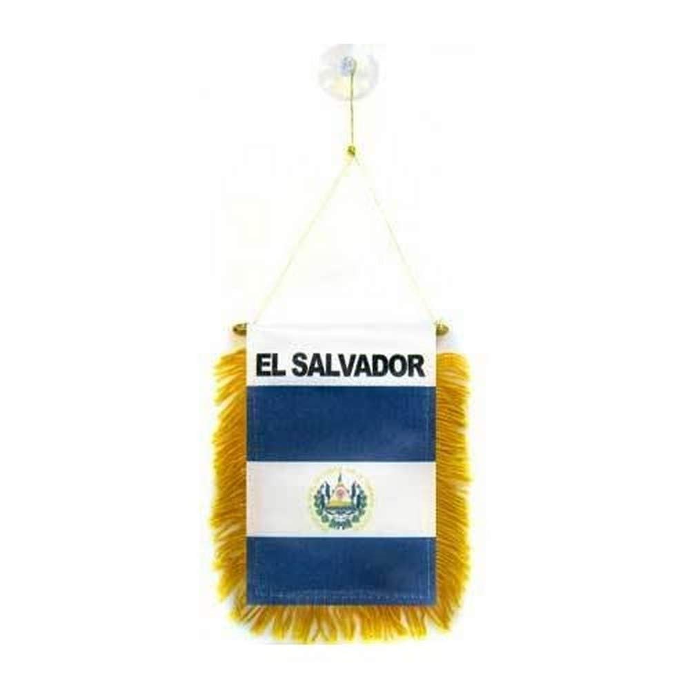 AZ FLAG El Salvador Car Flag 4x6 in 100D Polyester Suction Cup