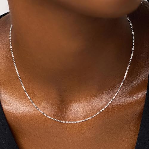 925 Sterling Silver Chain for Women-Diamond Cut 1.1mm Cable Chain Lobster Claw Clasp Silver Jewelry Gifts for Women Mom Girlfriend2