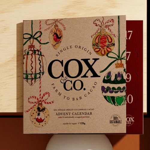Cox & Co. Christmas Luxury Dark Chocolate Vegan Advent Calendar 2025, 24 x 5g - Image 3